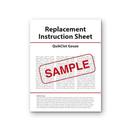 Replacement Instruction Sheet QuikClot Gauze